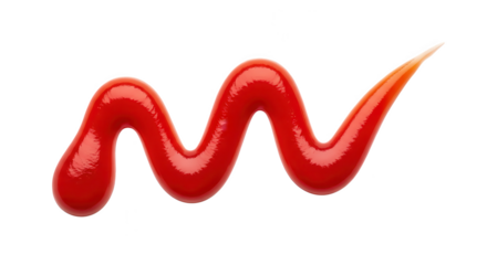 Glossy red liquid paint stroke abstract shape for branding design decoration