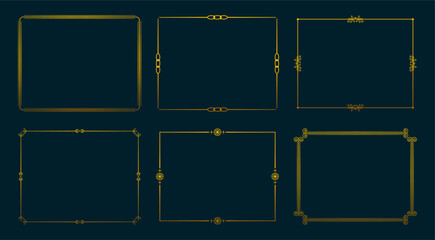 Fototapeta premium golden ornament border frame design with empty space in pack