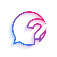 creative question mark sign with speech bubble for talk and argument