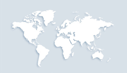 isolated world map in minimal style vector design