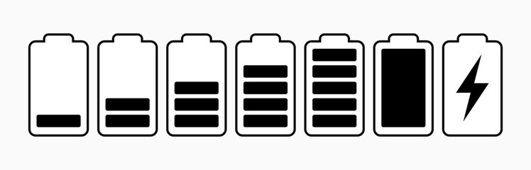 flat style phone charging battery indicator level bar