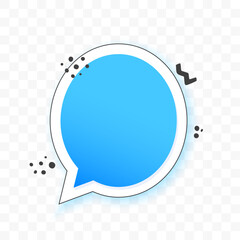 isolated blue speech box sign for dialog or support