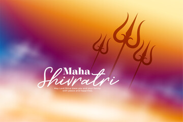 artistic maha shivratri colorful background with lord shiva trishul design
