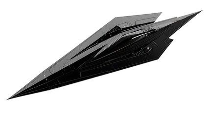 Futuristic black spaceship illustration