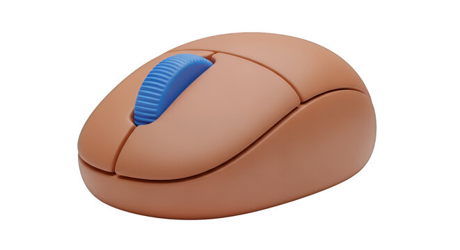 3D clay mouse  icon rounded isolated on transparent background
