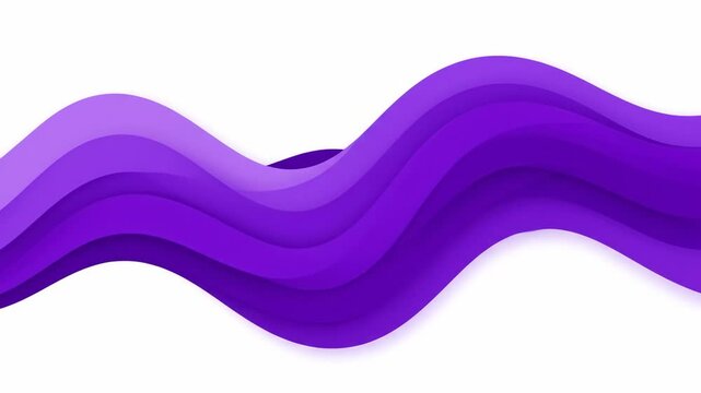 Abstract Purple Wave Patterns with 3D Swirls - This video showcases abstract purple wave patterns with smooth 3D swirls and curves, elegantly isolated on a white background.