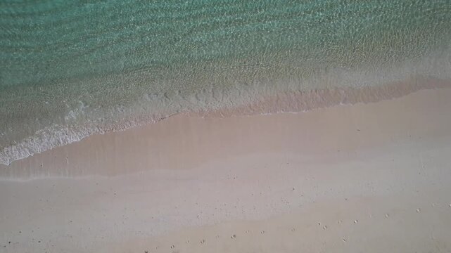Natural Sand Wave Patterns in Clear Coastal Water Aerial View　in Okinawa