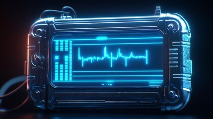 Futuristic heartbeat monitor display