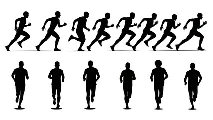 Silhouettes of Runners in Motion.