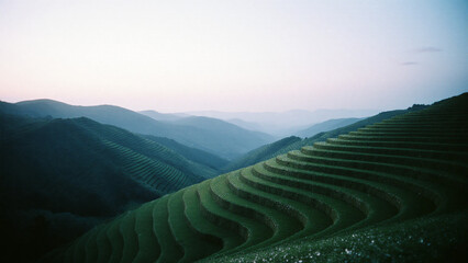 Scenic Terraced Rice Fields Mountains Nature Landscape