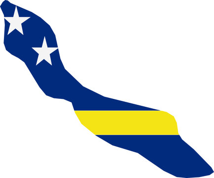 Cura&ccedil;ao Map masked with flag vector