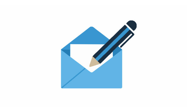 Write email vector sign envelope pencil flat icon