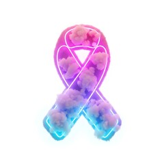 colorful neon cancer ribbon