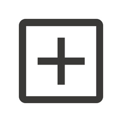 Obraz premium Vector Of Add Plus Rounded Box For UI_Line Icon