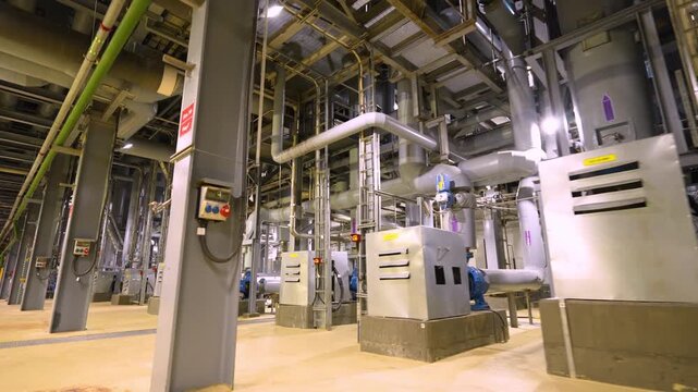 The system of heat pipes in the building of the thermal power plant