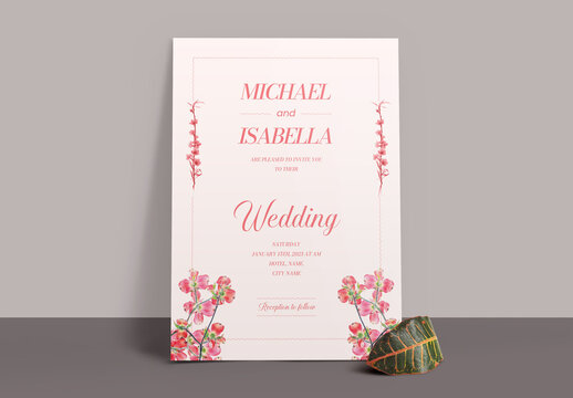 Wedding Cermenony Invitation Card Template