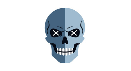 Obraz premium Blue Skull Illustration with X Eyes.