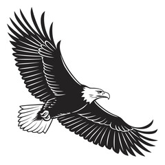 Obraz premium Eagle Flying Silhouette Vector - Majestic Freedom
