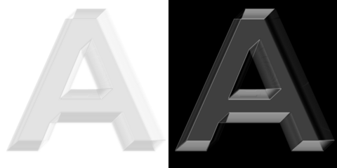 3D luxury metallic glass letter A with chrome finish for modern corporate branding and premium logo templates