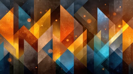 Abstract Geometric Pattern with Warm and Cool Colors - Modern Background