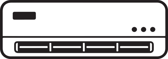 Air conditioner icon, black isolated on white background, vector illustration.