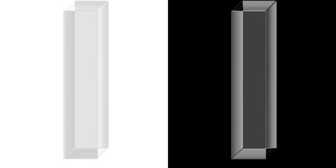 Minimal 3D reflective glass letter I with chrome texture for technology branding and modern app...