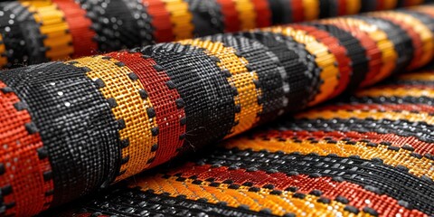 Colorful Braided Rug with Bold Stripes and Textured Patterns