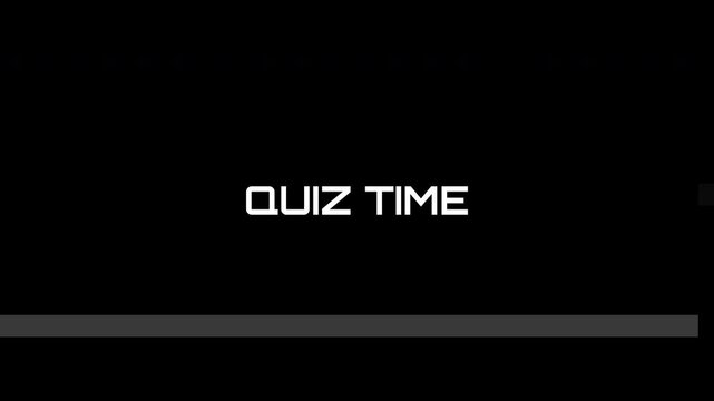 Quiz Time Text Overlay with Progress Bar Animation.