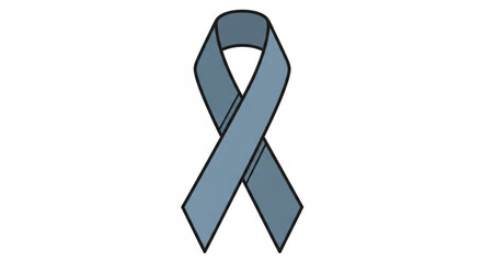 Teal ribbon symbol for awareness and support on white background