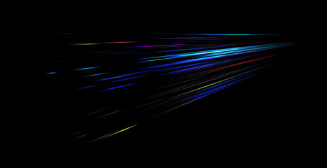 Abstract High-Speed Motion and Movement Background Banner Dynamic Light Trails with Motion Blur for Futuristic Technology Banner and Poster Design.