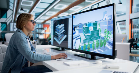 Young Woman Developing 3D Design Concept © Andrey Popov