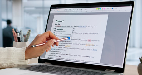 Woman Reviewing And Correcting Online Book Content