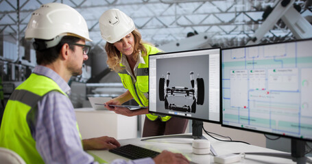 Female Automotive Designer Testing Electric Car Prototype