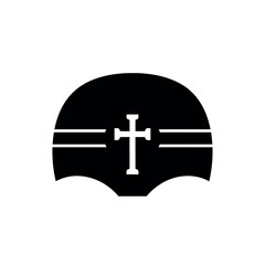 Obraz premium Christian Cross Symbol in a Stylized Sun or Moon Shape.