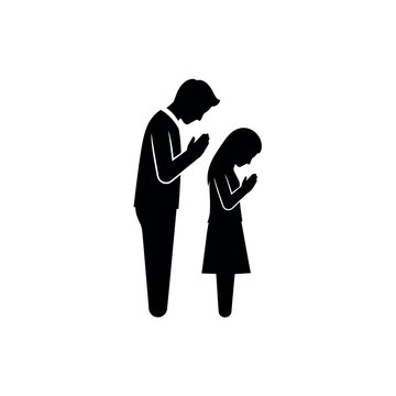Man and Woman Bowing Respectfully.