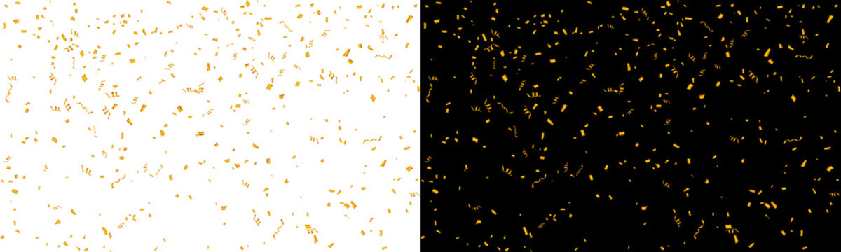 Gold confetti serpentine ribbons celebration party tinsel falling