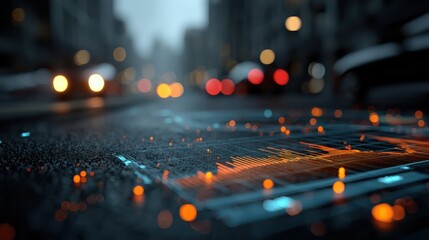 Futuristic interface displaying real-time analytics and data visualization.