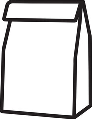 Folded paper lunch bag icon outline