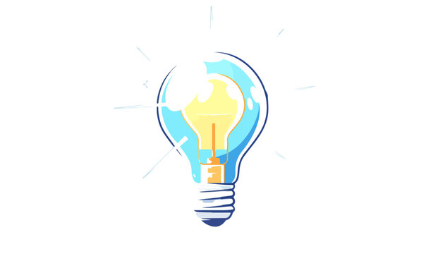 Bombilla de luz brillante con destellos de luz, concepto de idea brillante y transparencia.