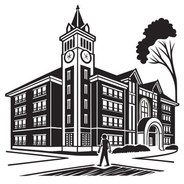 Historical building with clock tower