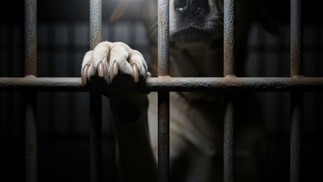 Hand gripping prison bars