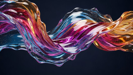 Vibrant multicolored liquid stream flowing in a wavy motion, viewed from above on a dark background as seen in image (20).jpg