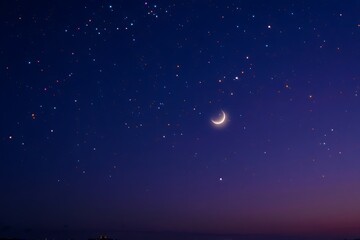 Fototapeta premium Serene night sky with crescent moon