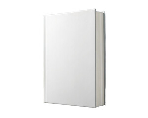 Naklejka premium Standing blank white hardcover book mockup, for cover design. Isolated on transparent background, png 