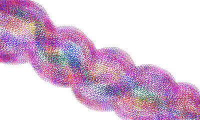 Colorful Glitter Particle Wave on White Abstract Background