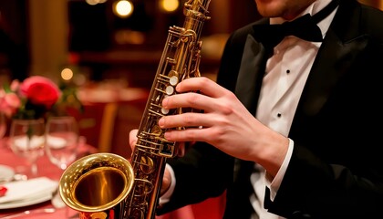 man playing saxophone