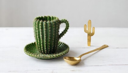 cactus mug and saucer