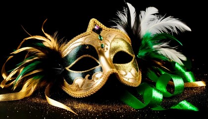 carnival mask on black background