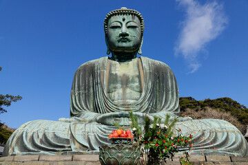Great Buddha (Daibutsu) peacefully seated in Kotoku-in Temple, Japan