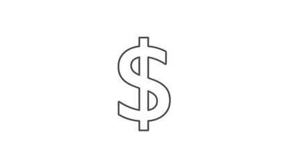 Fototapeta premium Minimal US Dollar Money Icon Outline Symbol for Finance and Mobile Apps
